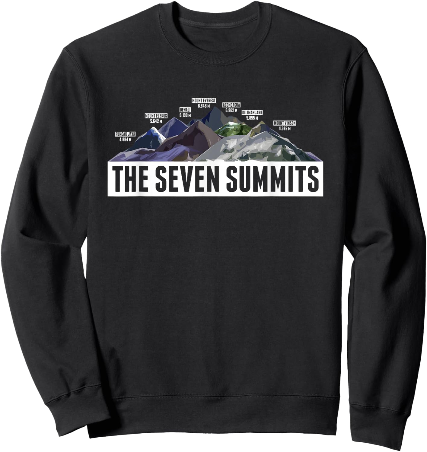 Seven Summits Mountaineering Climbing Hiking Gift Sweatshirt - Sweatshirt | Black