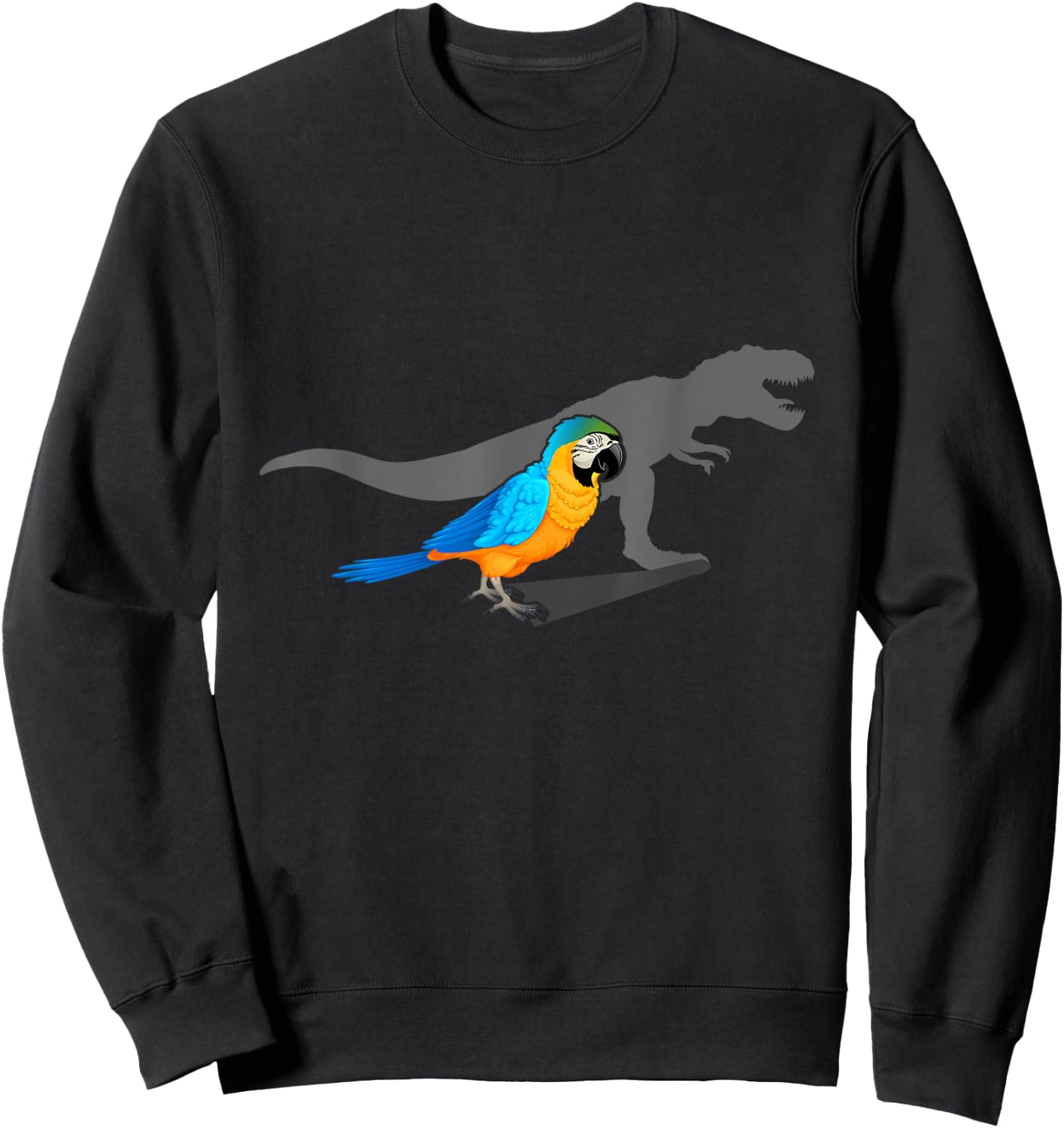 Macaw T-Rex Shirt Macaw Shirt Blue Yellow Hybrid Macaw Sweatshirt - Sweatshirt | Black