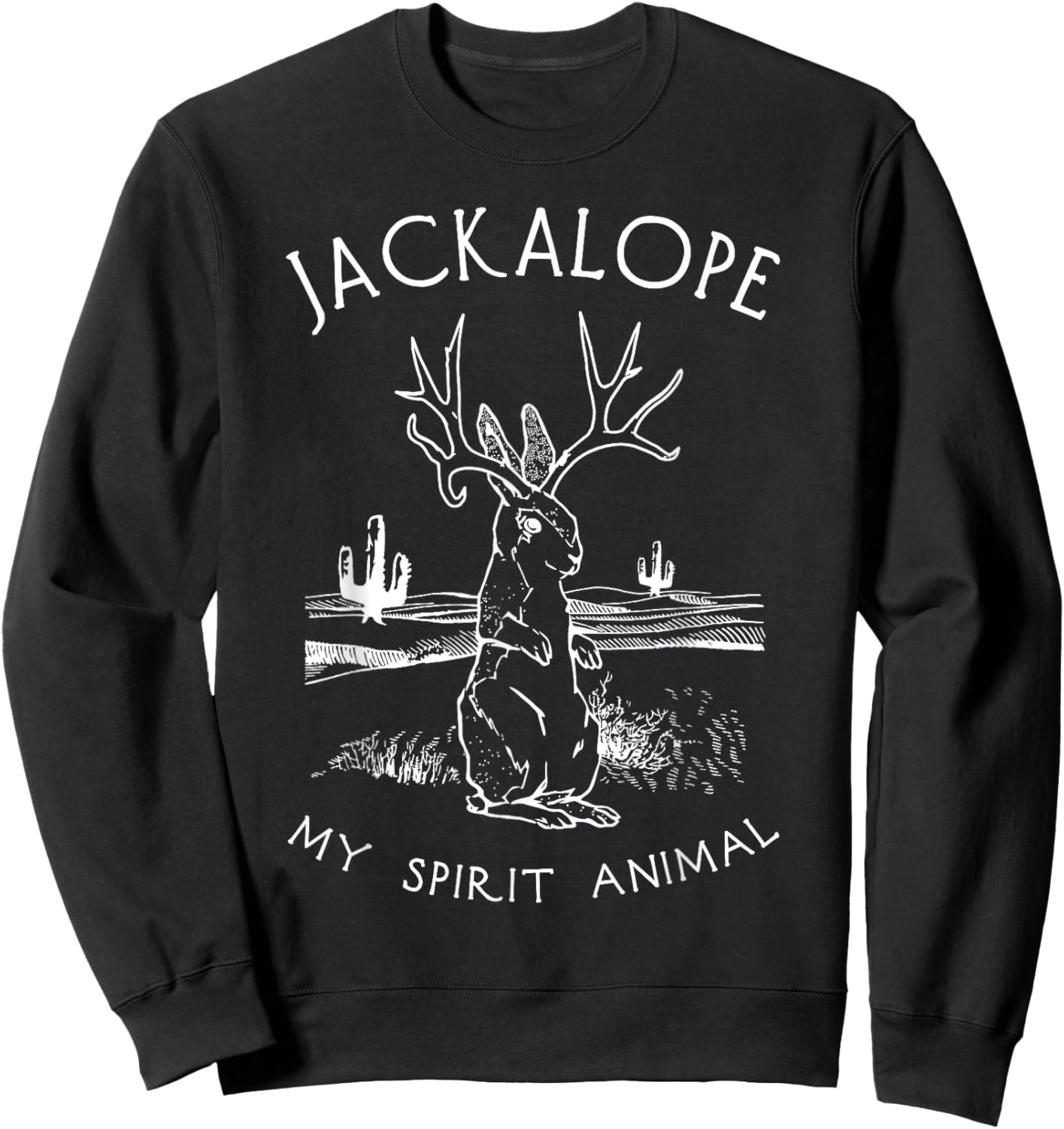 Cute Jackalope Shirt, My Spirit Animal Hare Jackrabbit Sweatshirt - Sweatshirt | Black