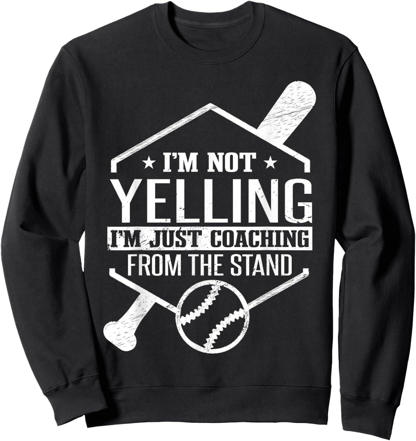 I'm Just Coaching From The Stand | Funny Baseball Dad Sweatshirt - Sweatshirt | Black