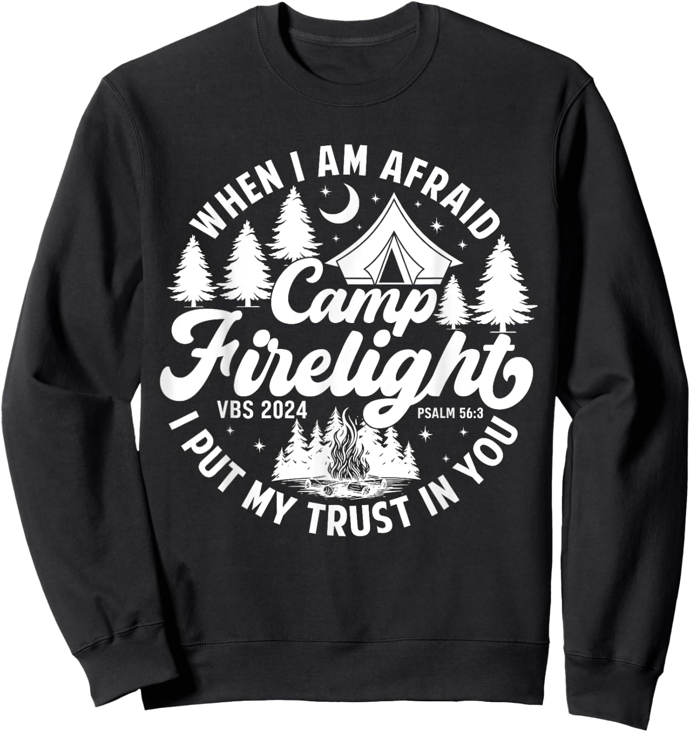 Camp Firelight Vacation Bible School VBS 2024 Christian Camp Sweatshirt - Sweatshirt | Black