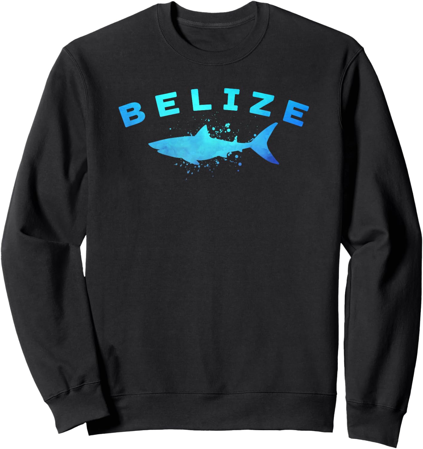 BELIZE Caribbean Beach Vacation Diving Trip Vintage Shark Sweatshirt - Sweatshirt | Black