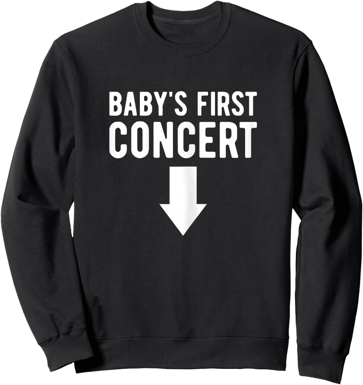 Baby's First Concert Mom To Be Music Concert Funny Pregnancy Sweatshirt - Sweatshirt | Black