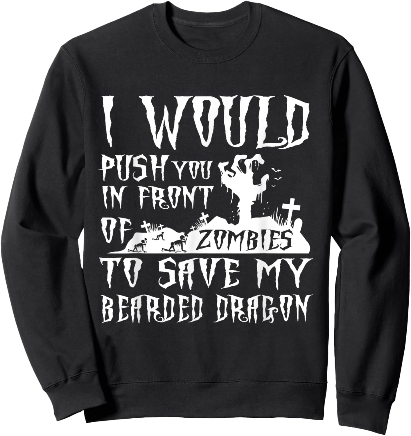 Bearded Dragon Dad Shirt Father's Day Halloween Zombies Sweatshirt - Sweatshirt | Black