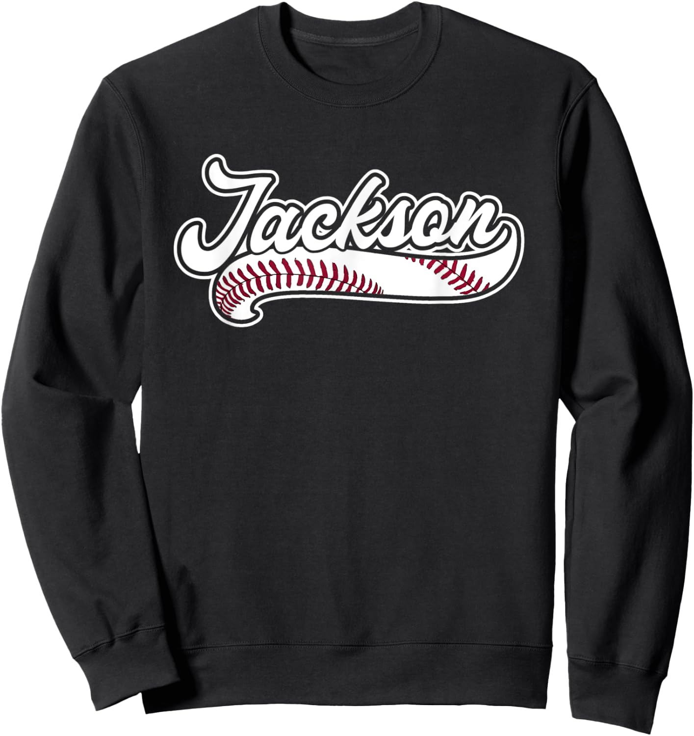 Jackson Funny Personalized Baseball Fan Birthday Name Gift Sweatshirt - Sweatshirt | Black