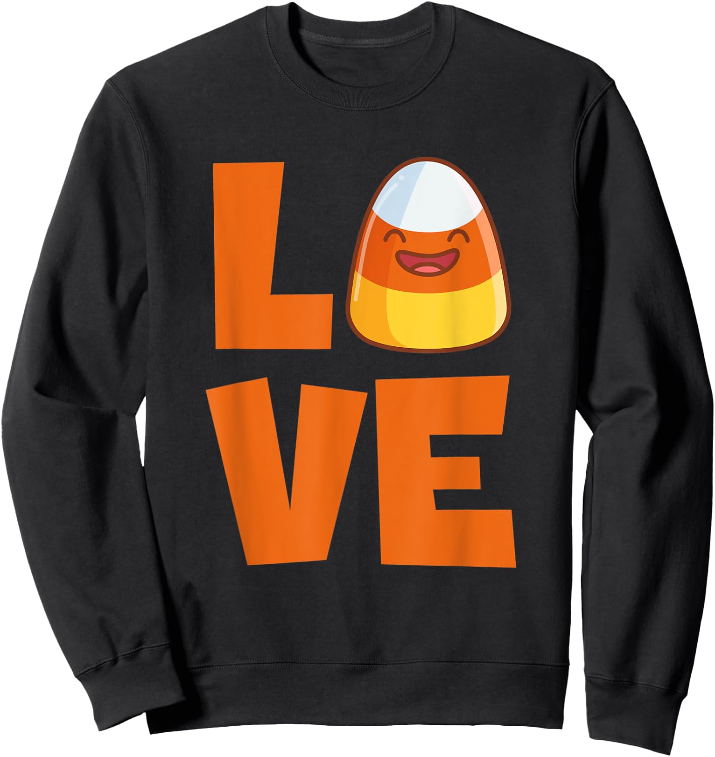 Love Candy Corn Cute Halloween Party Trick Or Treat Sweatshirt - Sweatshirt | Black
