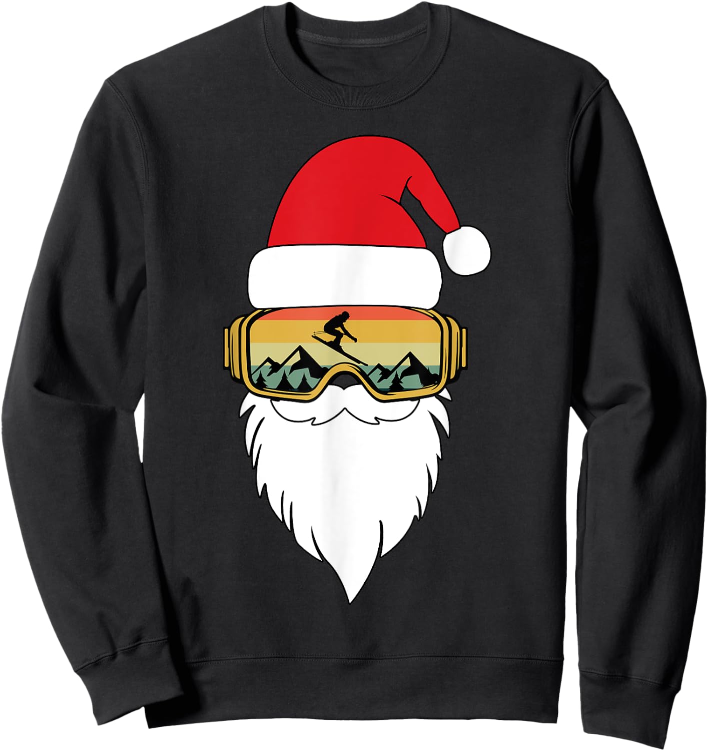 Skiing Christmas Winter Skier Funny Apres Ski Sweatshirt - Sweatshirt | Black