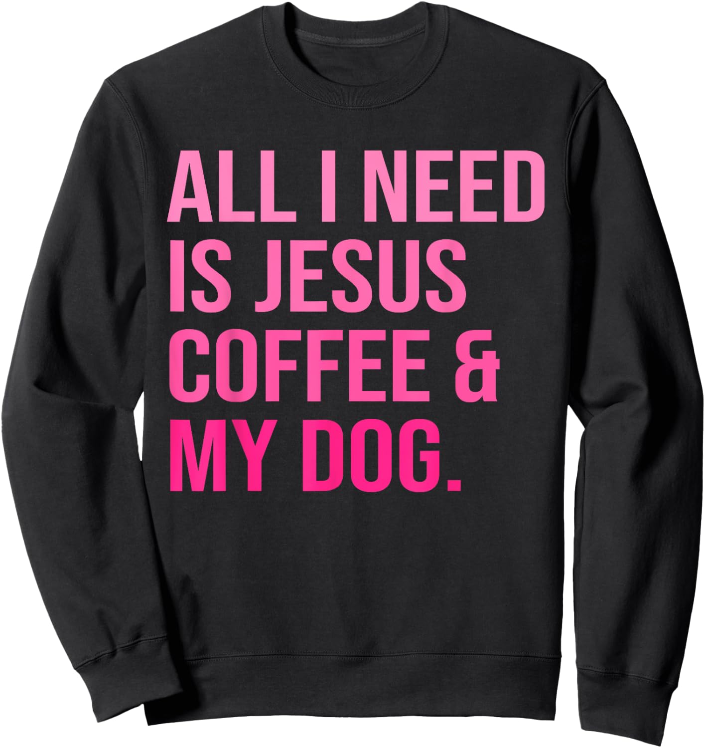 All I Need Is Jesus Coffee and My Dog Christian Funny Women Sweatshirt - Sweatshirt | Black
