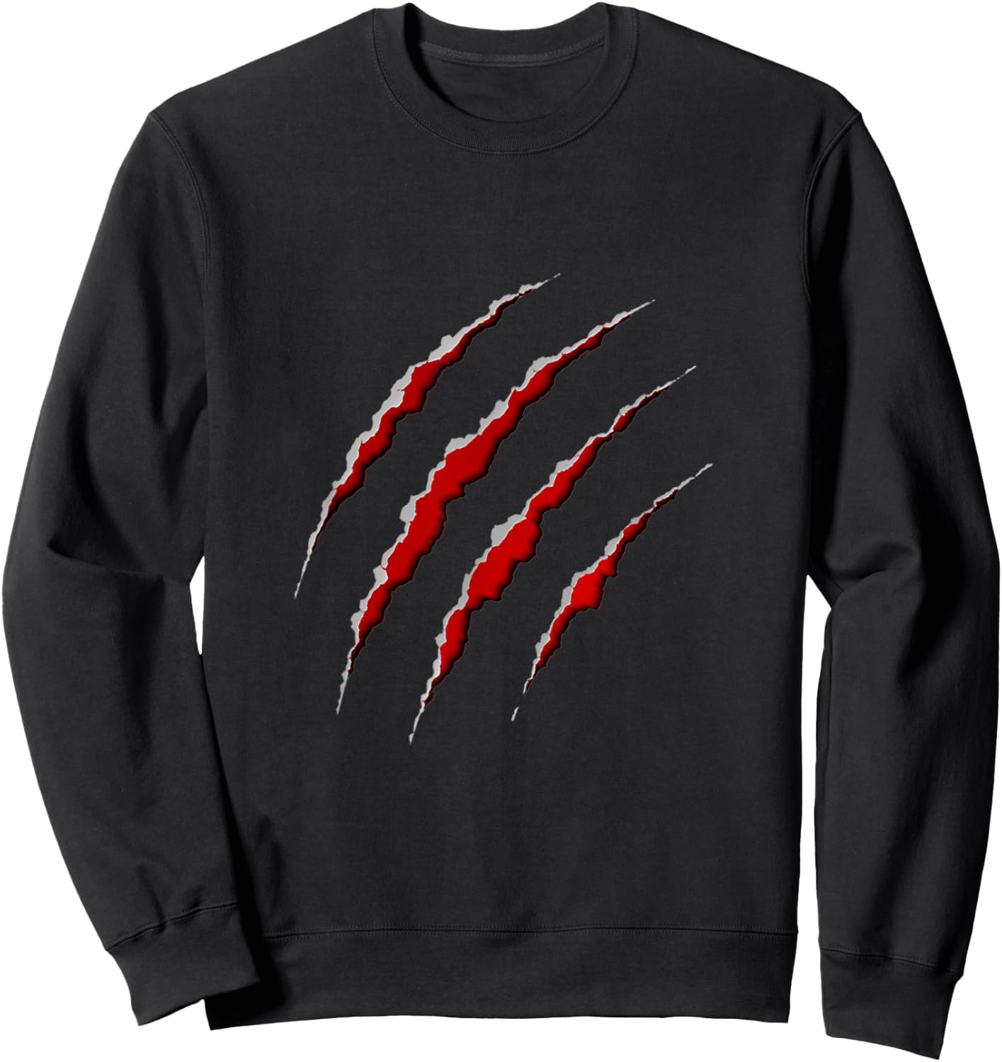 Clawed Scratches Wolf Tiger Lion Monster Claws Halloween Sweatshirt - Sweatshirt | Black