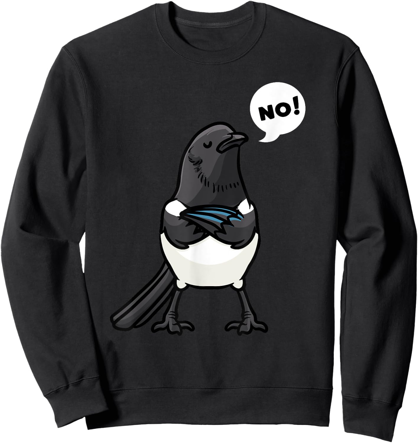 Eurasian Magpie Bird Common Magpie Sweatshirt - Sweatshirt | Black