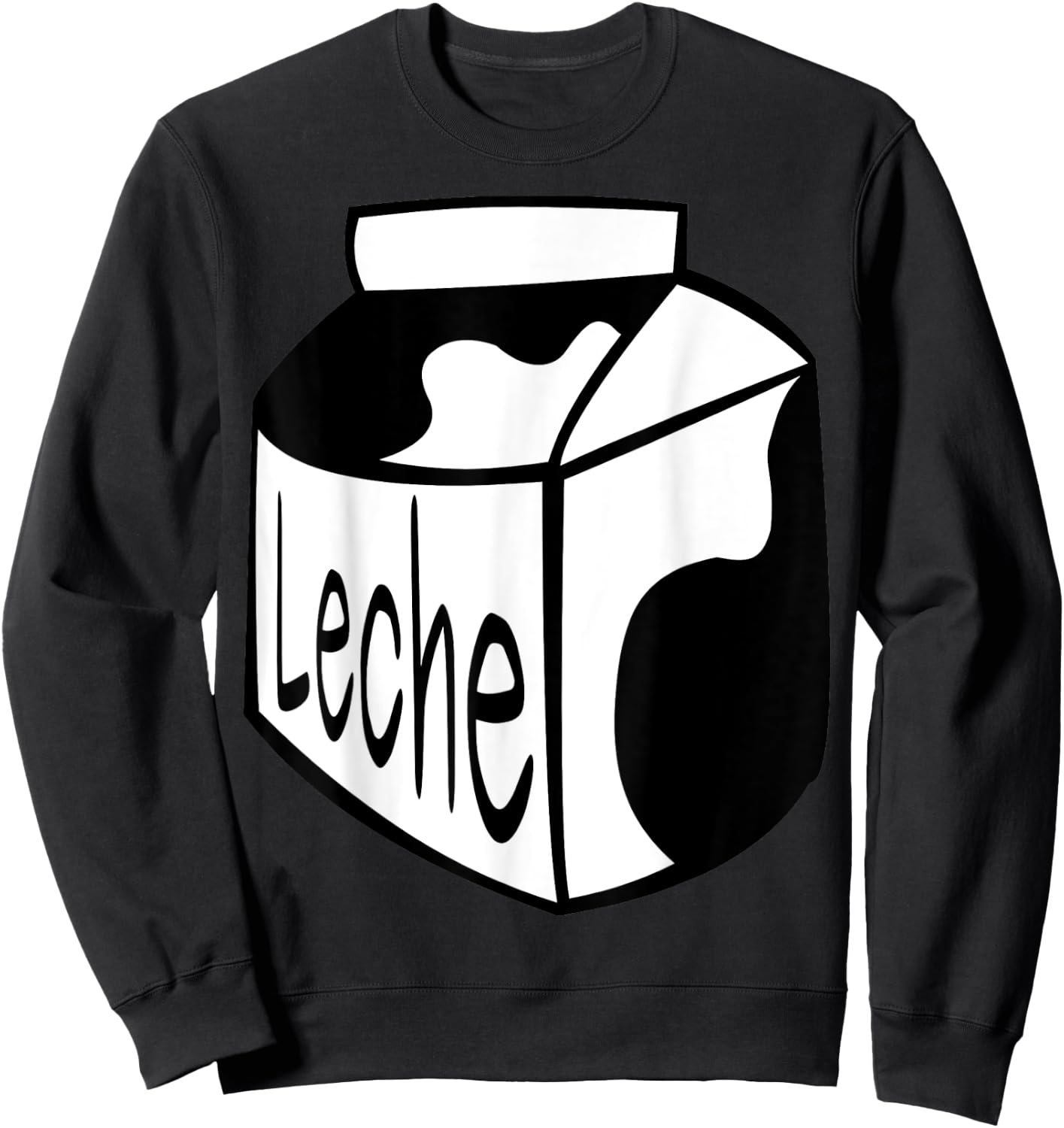 Leche Spanish Milk Carton Dairy Lover Sweatshirt - Sweatshirt | Black