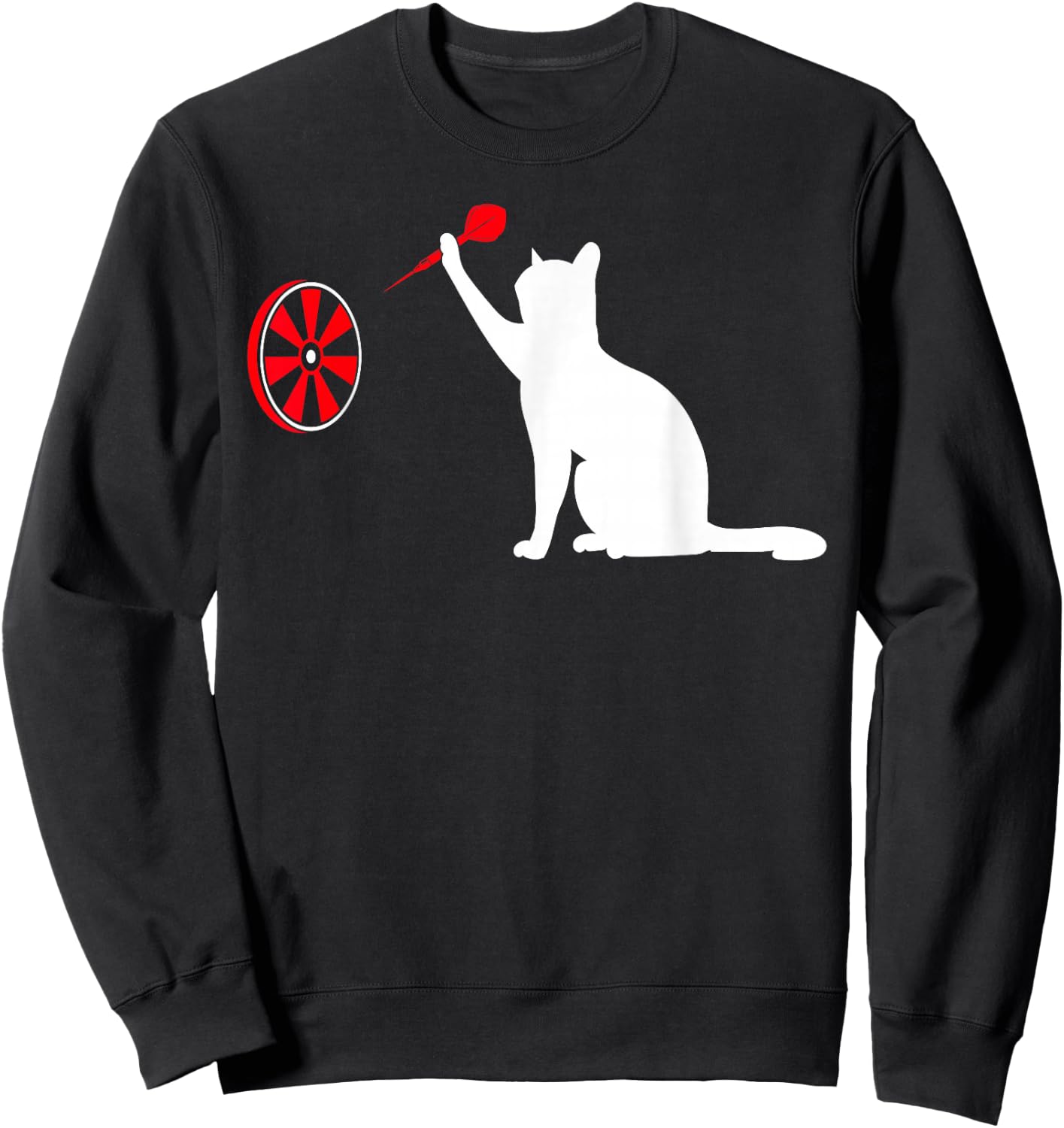 Darts Cat - Funny Dart Throwing Cat Dart and Cat Lover Sweatshirt - Sweatshirt | Black