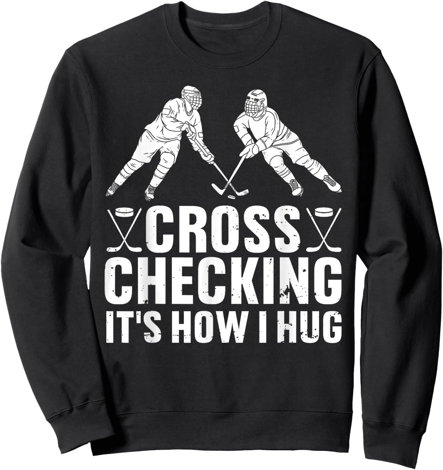 Cool Ice Hockey Art Men Women Boys Field Ice Hockey Lover Sweatshirt - Sweatshirt | Black