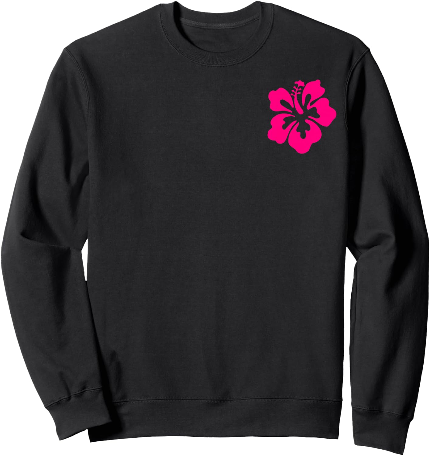 Beach Bum, FULL BACK GRAPHIC, Summer Surf Beach Hibiscus Sweatshirt - Sweatshirt | Black