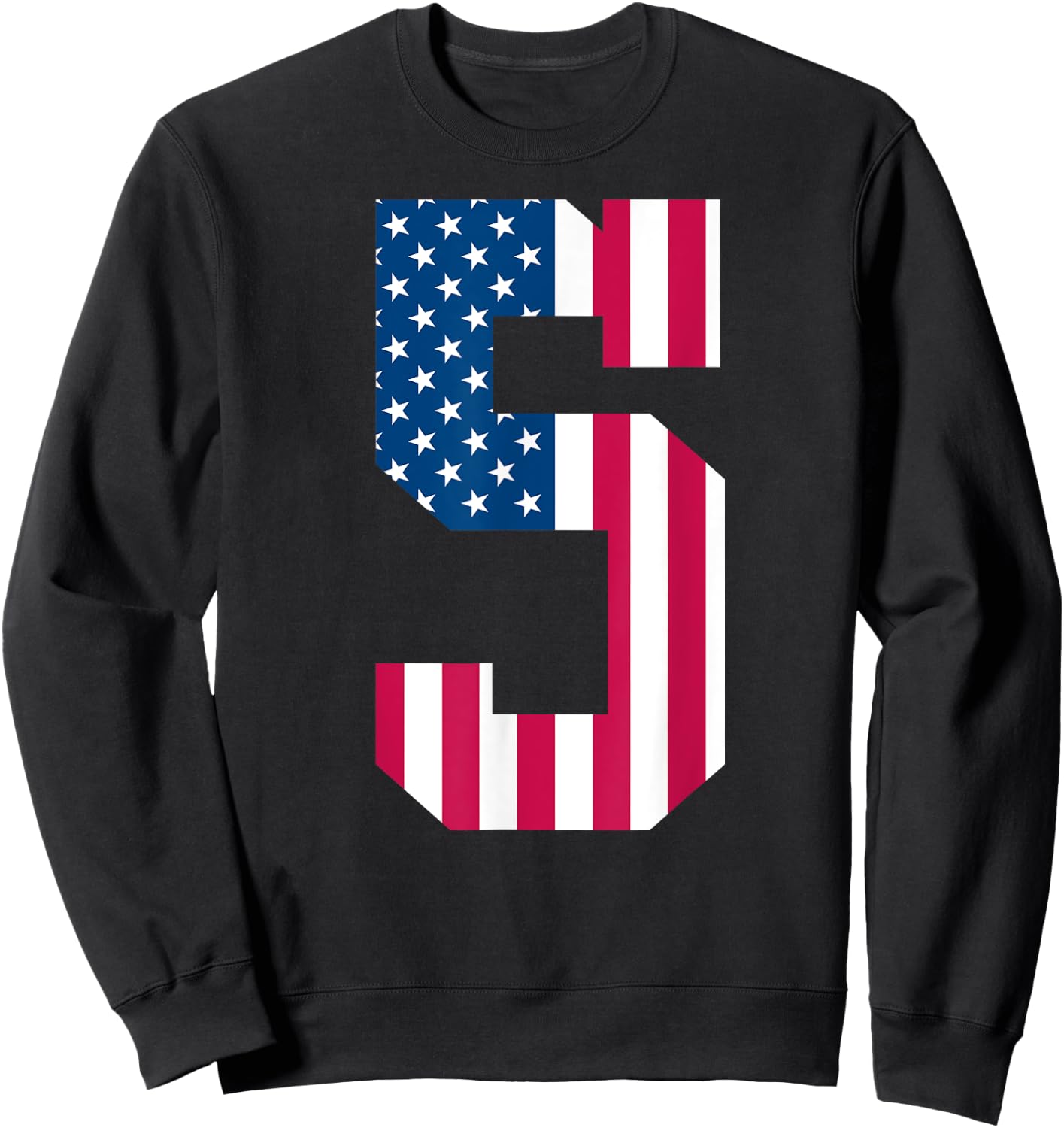 Fun 5th Birthday US American Flag 5th Of July Boy 5 Year Old Sweatshirt - Sweatshirt | Black