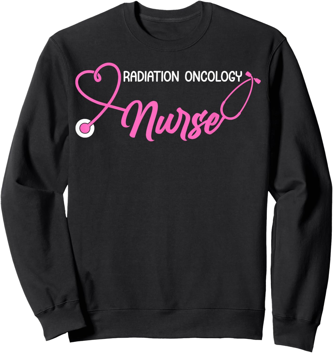 Radiation Oncology Nurse Appreciation - Adults Nurse Themed - Black, Small - Short Sleeve Sweatshirt - Sweatshirt | Black