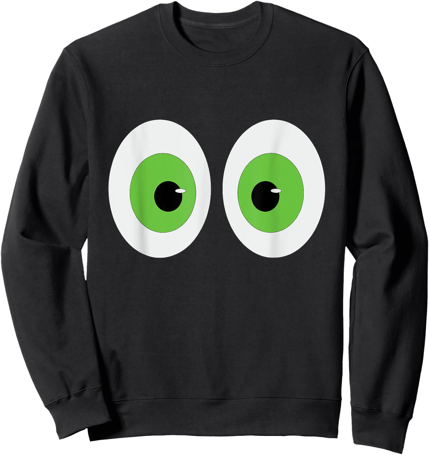 Two Big Green Eyeballs Sweatshirt - Sweatshirt | Black