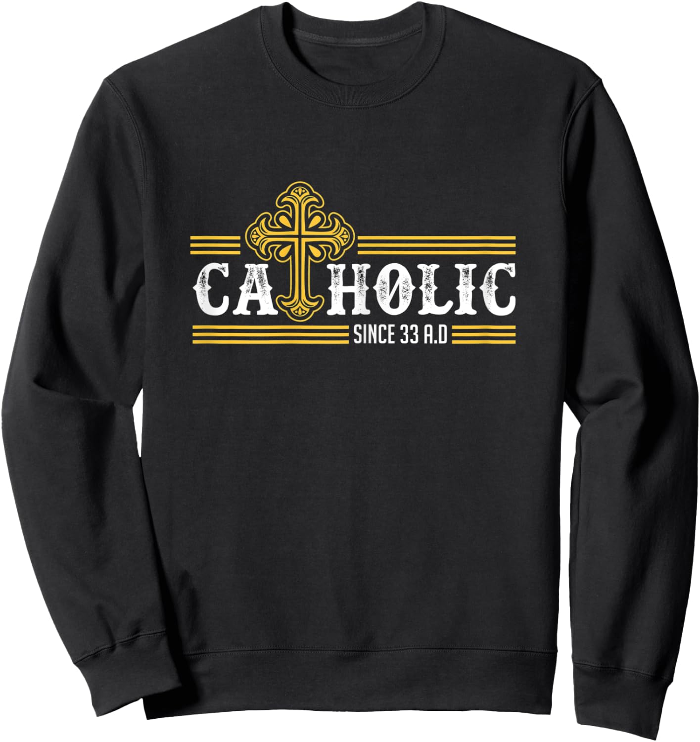 Catholic Since 33 AD Iron Resurrection & Divine Mercy Sweatshirt - Sweatshirt | Black
