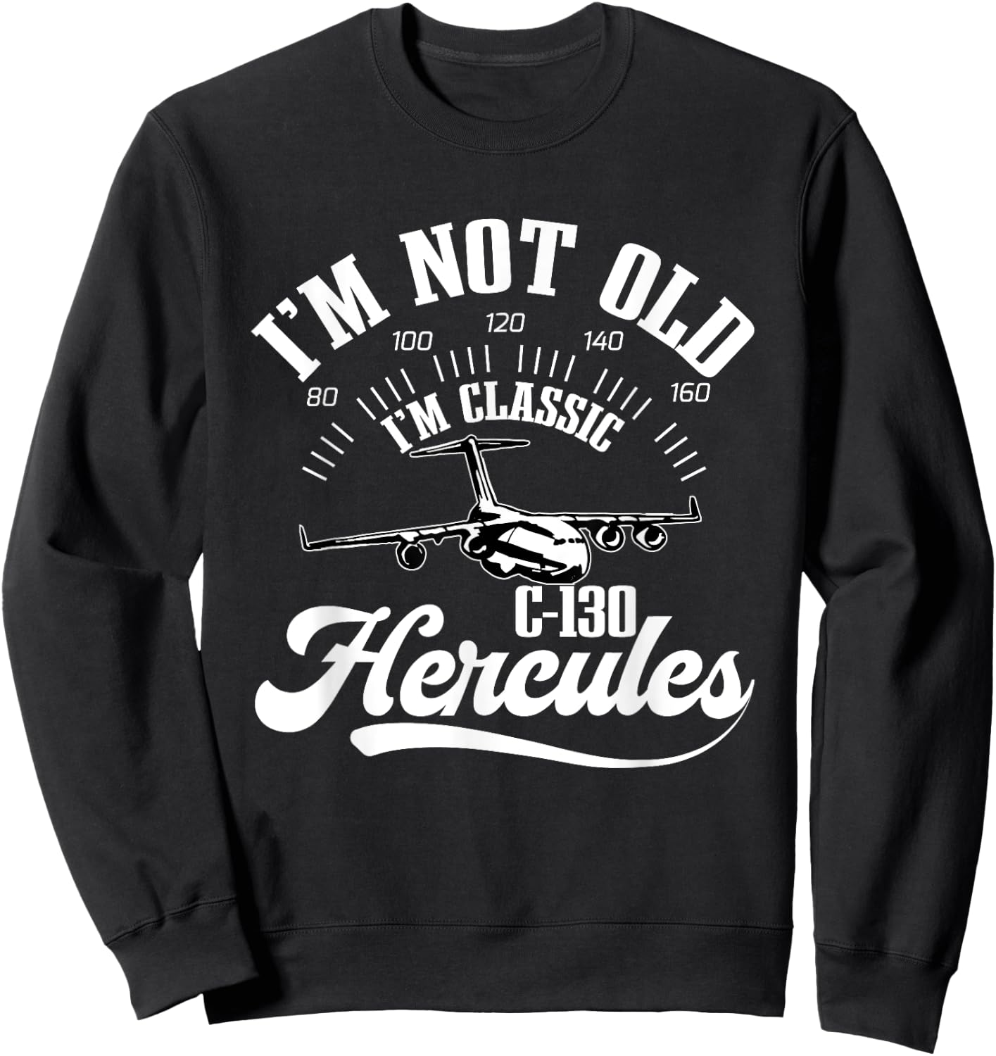 C-130 Hercules American USA Military Airplane , Small, Black Sweatshirt - Sweatshirt | Black