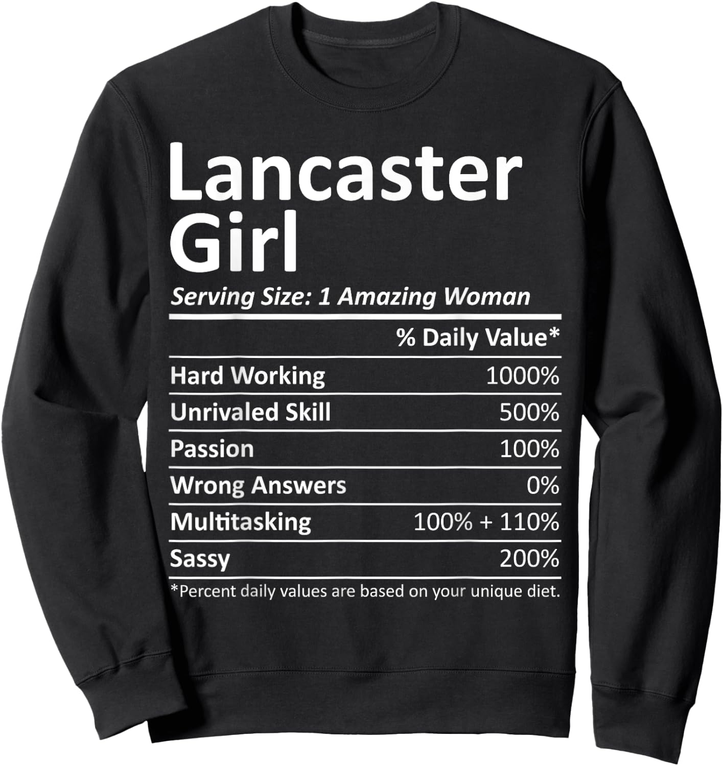 LANCASTER GIRL PA PENNSYLVANIA Funny City Home Roots Gift Sweatshirt - Sweatshirt | Black