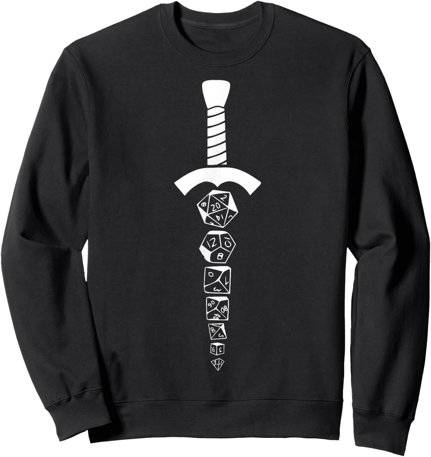 Dice Sword - Roleplaying RPG Tabletop Adventure Dice Roll Sweatshirt - Sweatshirt | Black