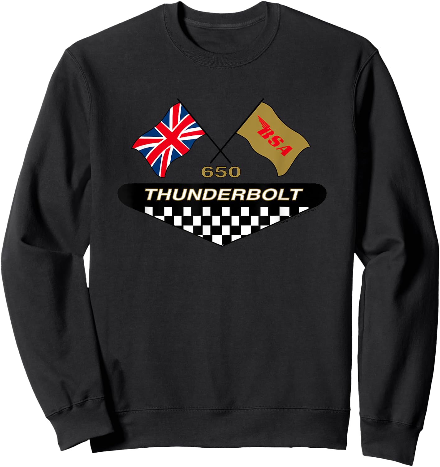 BSA Thunderbolt 650 Motorcycle Flag Decal Sweatshirt - Sweatshirt | Black