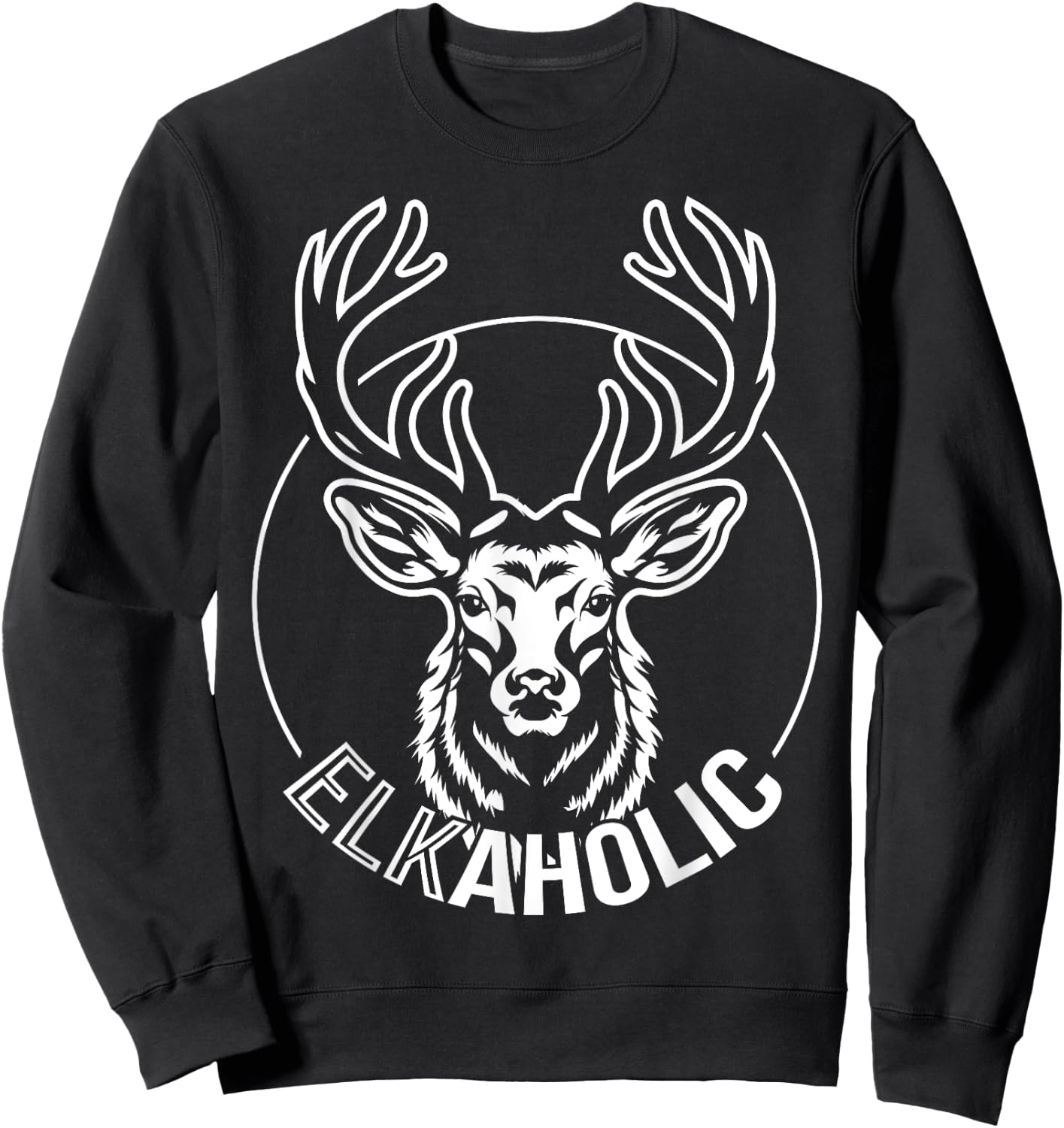 Party Elk and Deer - Elkaholic Sweatshirt - Sweatshirt | Black