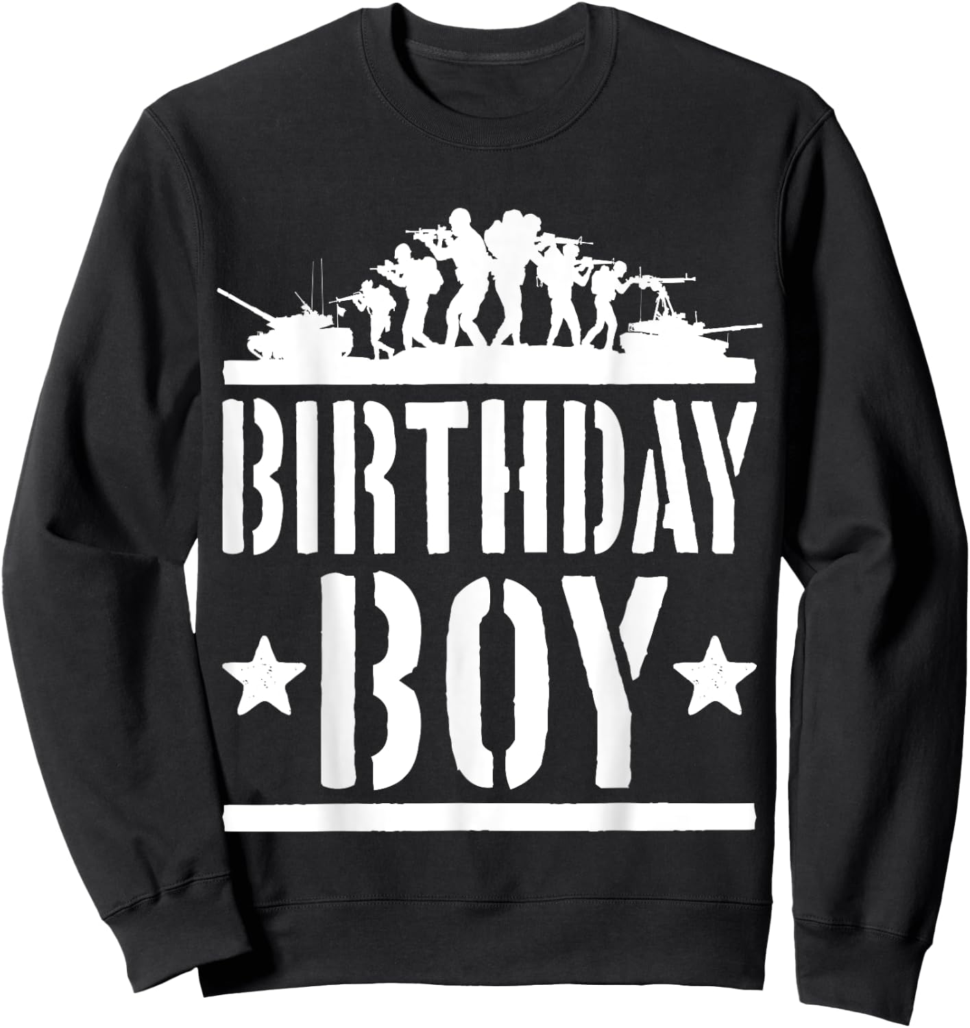 Birthday Boy Army Party Kids Present Military Fan Child Sweatshirt - Sweatshirt | Black