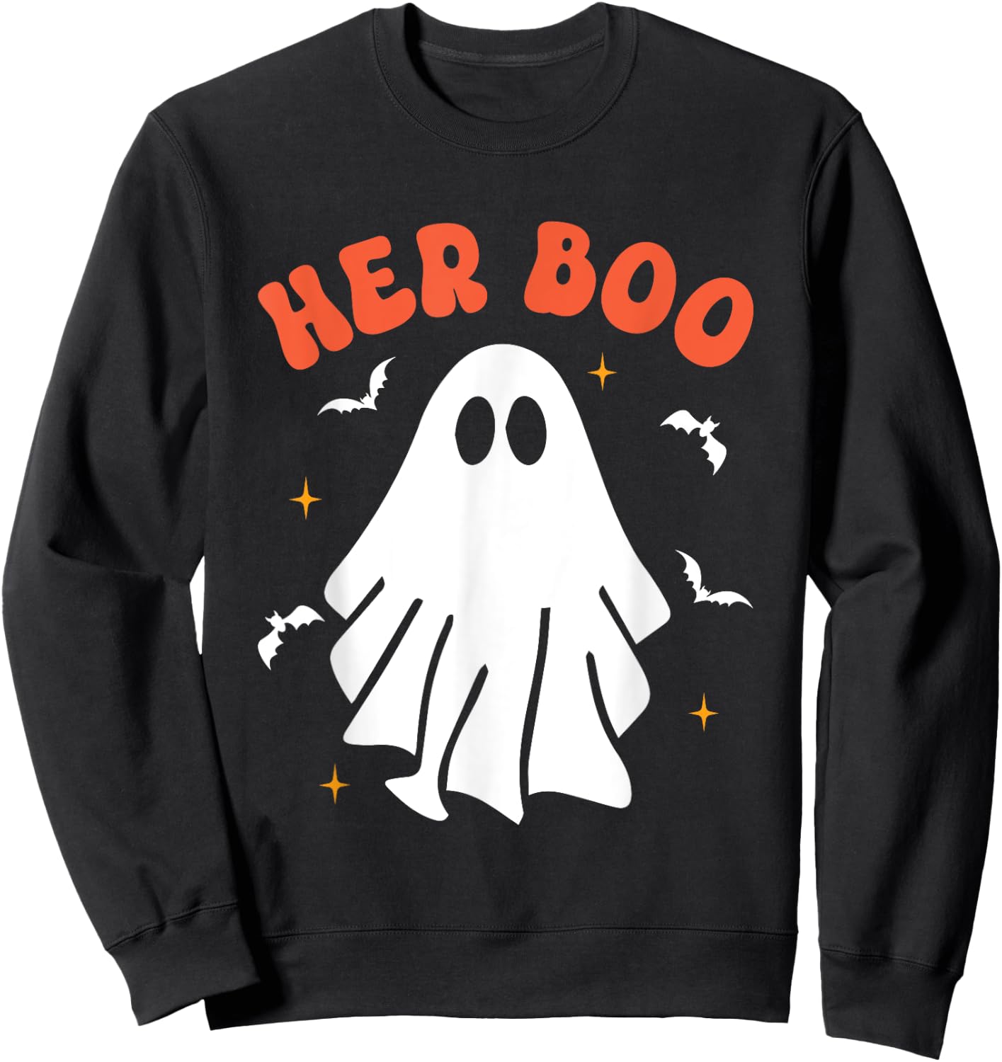 Her Boo & His Boo Funny Matching Halloween Pajama Couples Sweatshirt - Sweatshirt | Black