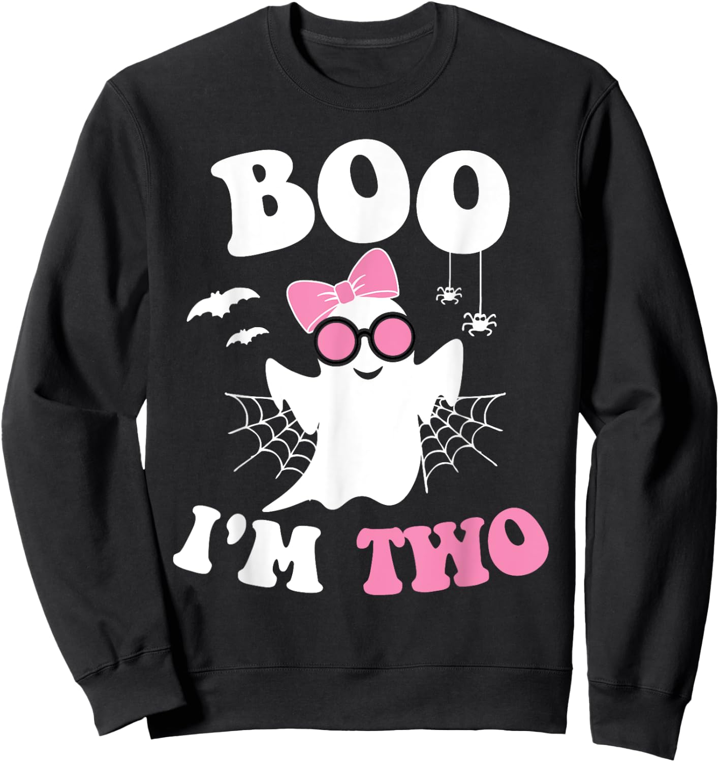 Boo I'm Two 2nd Birthday Halloween Birthday Ghost Groov Sweatshirt - Sweatshirt | Black