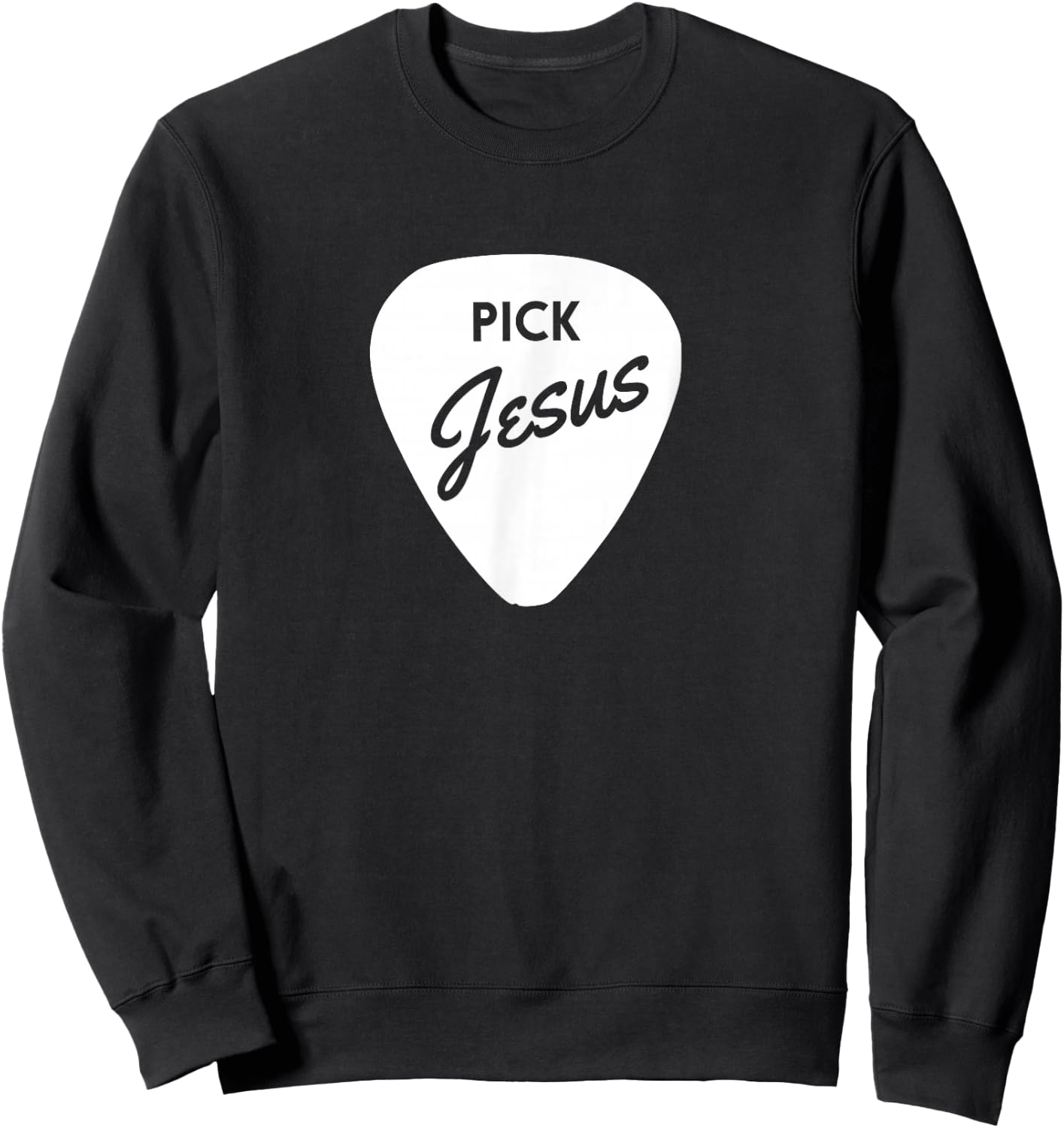 ChristianiTees: Guitar Pick Jesus Sweatshirt - Sweatshirt | Black