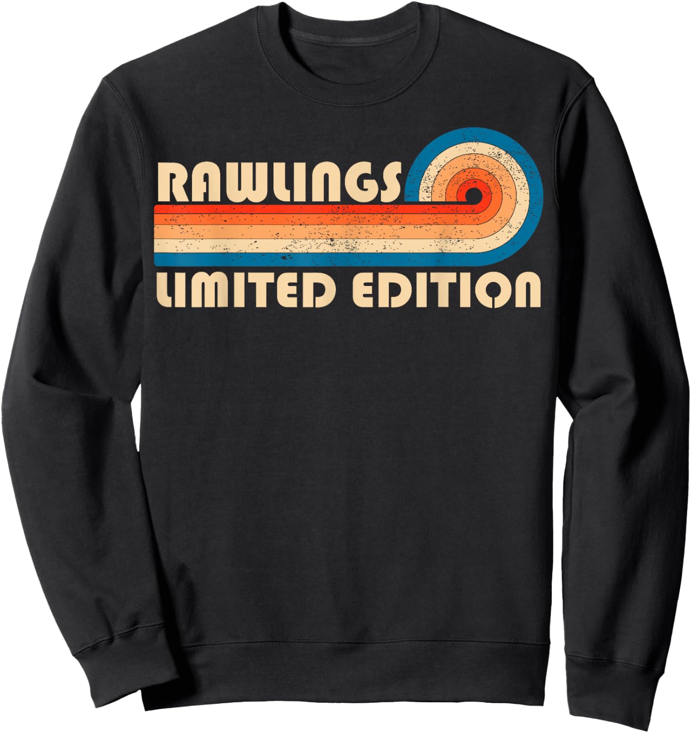 RAWLINGS Customized Last Name Gifts Matching Family Team -Adults Black Small Retro Vintage 80s 90s Birthday Reunion Sweatshirt - Sweatshirt | Black