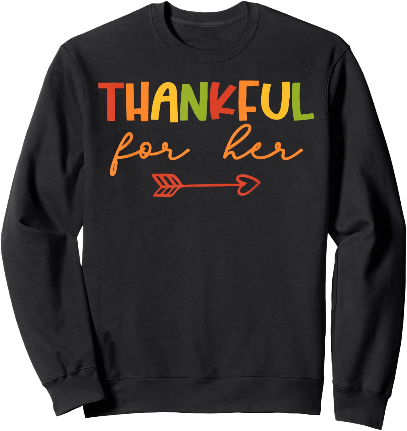 Thankful Thanksgiving Matching Couples Girlfriend Sweatshirt - Sweatshirt | Black