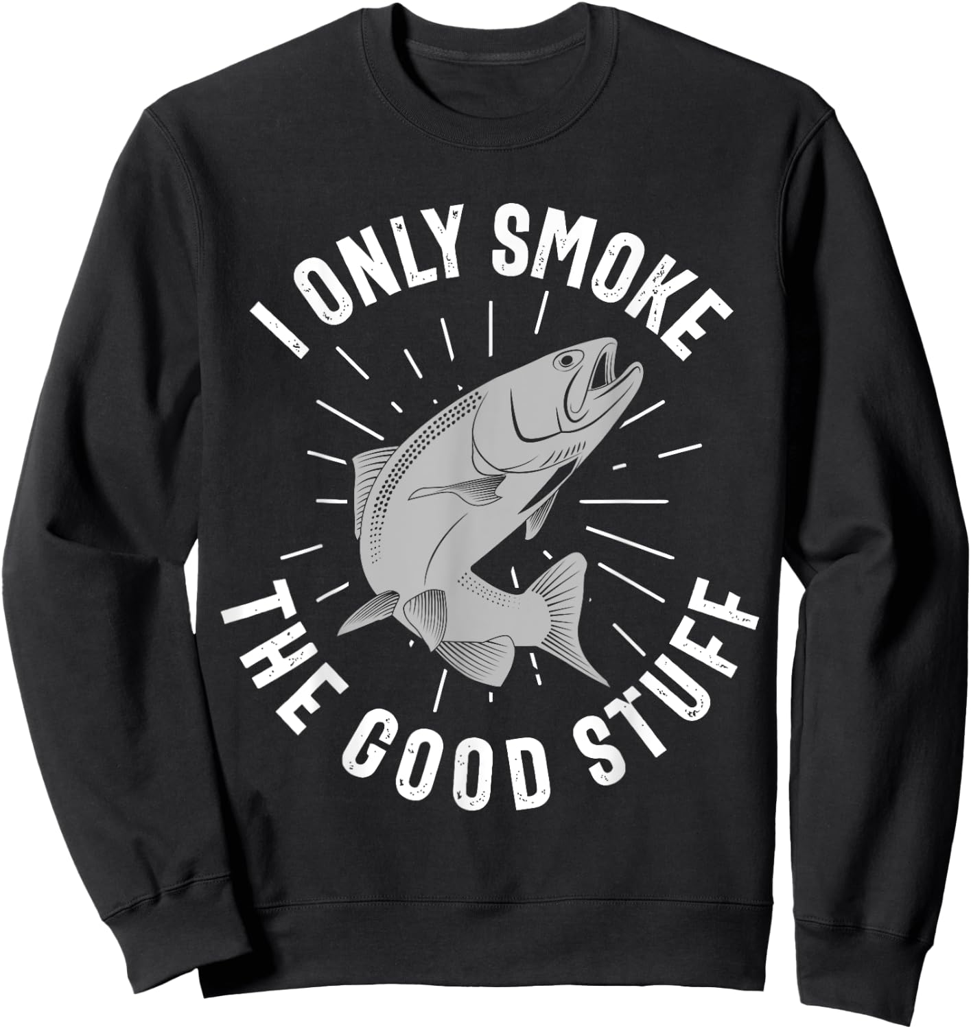 King Salmon Fishing fisherman Sweatshirt - Sweatshirt | Black
