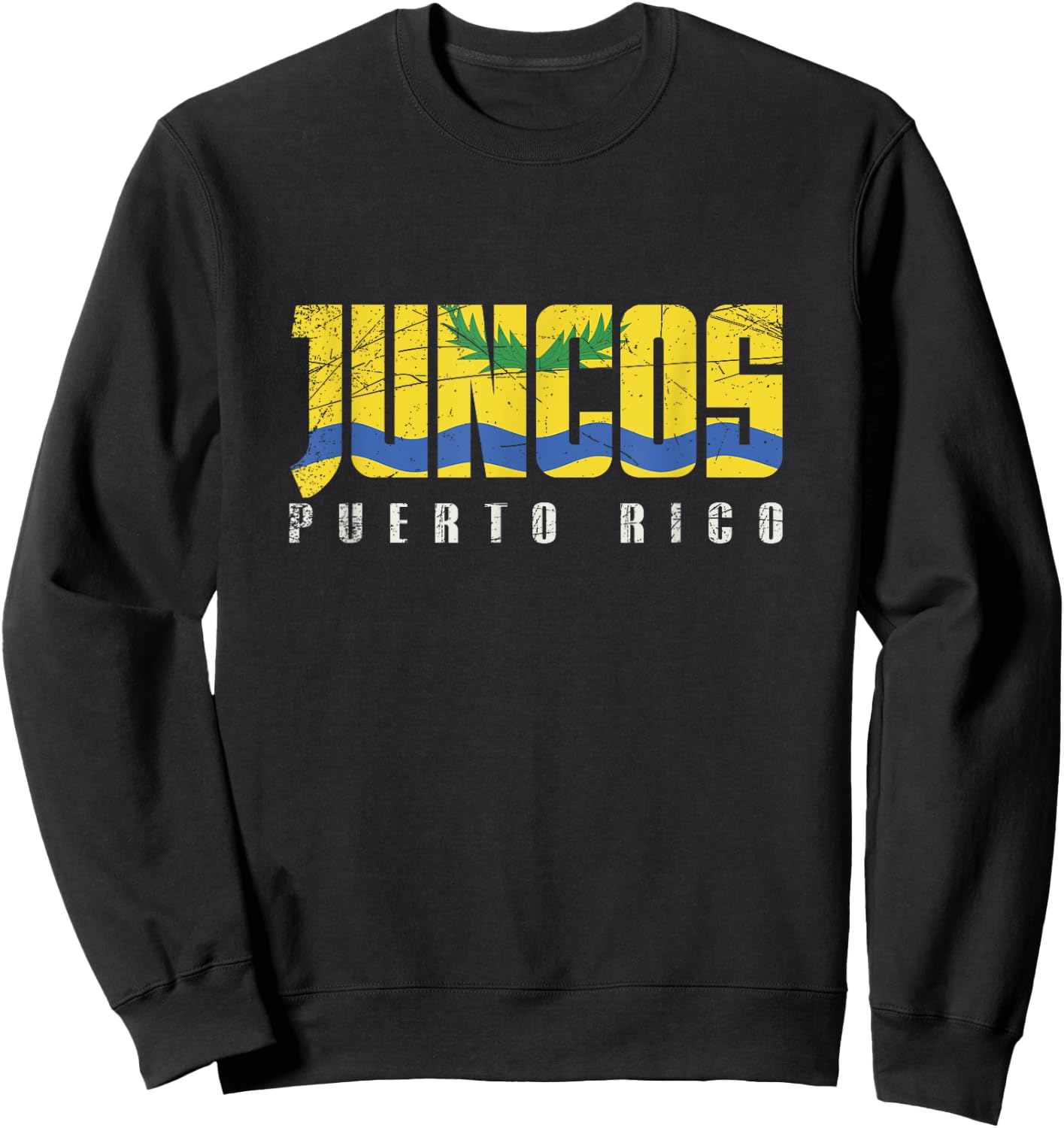 Juncos City in Puerto Rico, Juncos Flag Sweatshirt - Sweatshirt | Black