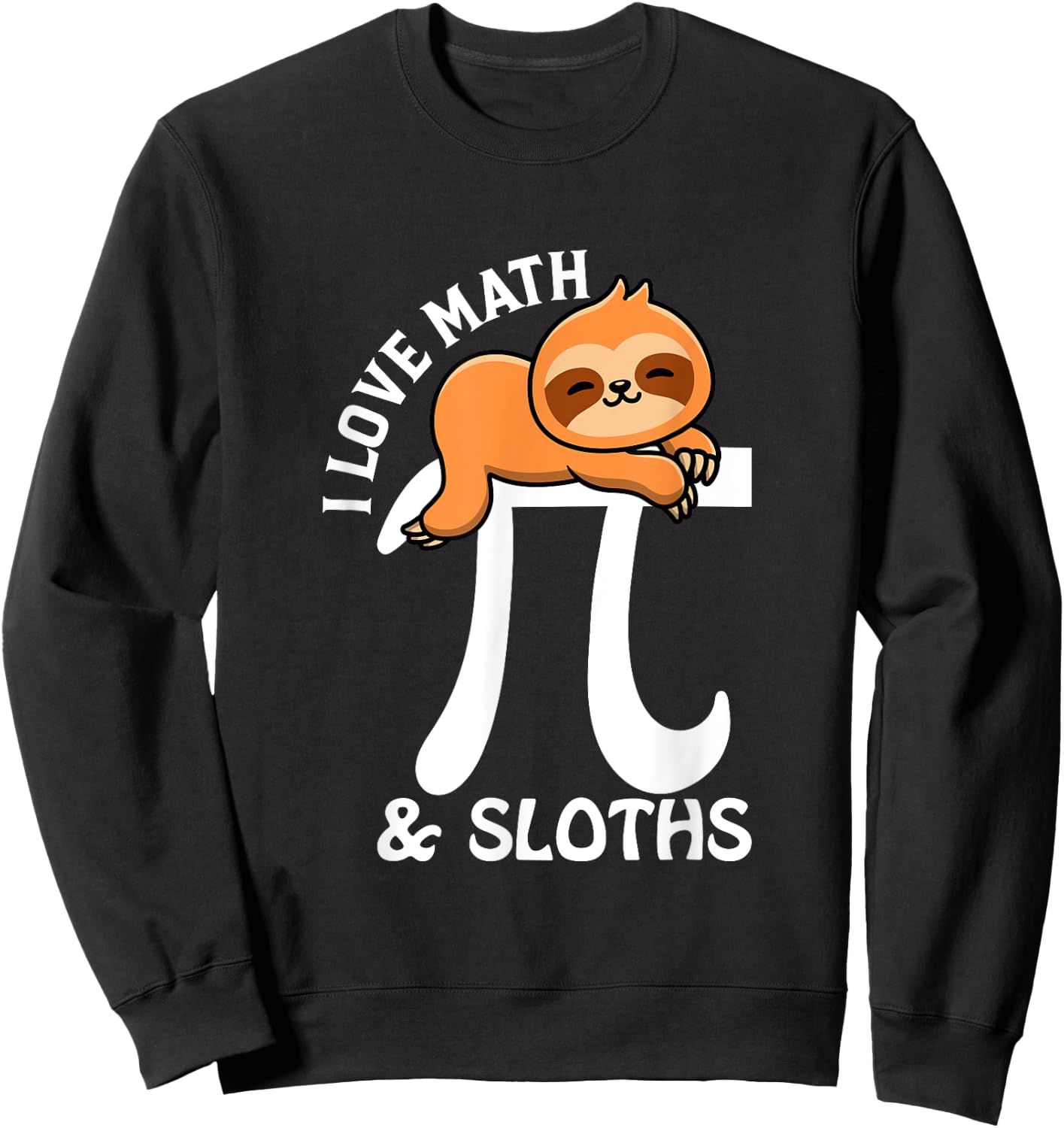 I Love Math and Sloths, Math Teacher, Student, Sloth Lover Sweatshirt - Sweatshirt | Black