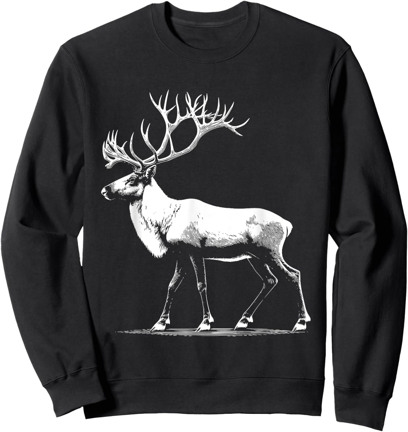 Caribou Dad Mom Lover - Monochromatic Caribou Sweatshirt - Sweatshirt | Black