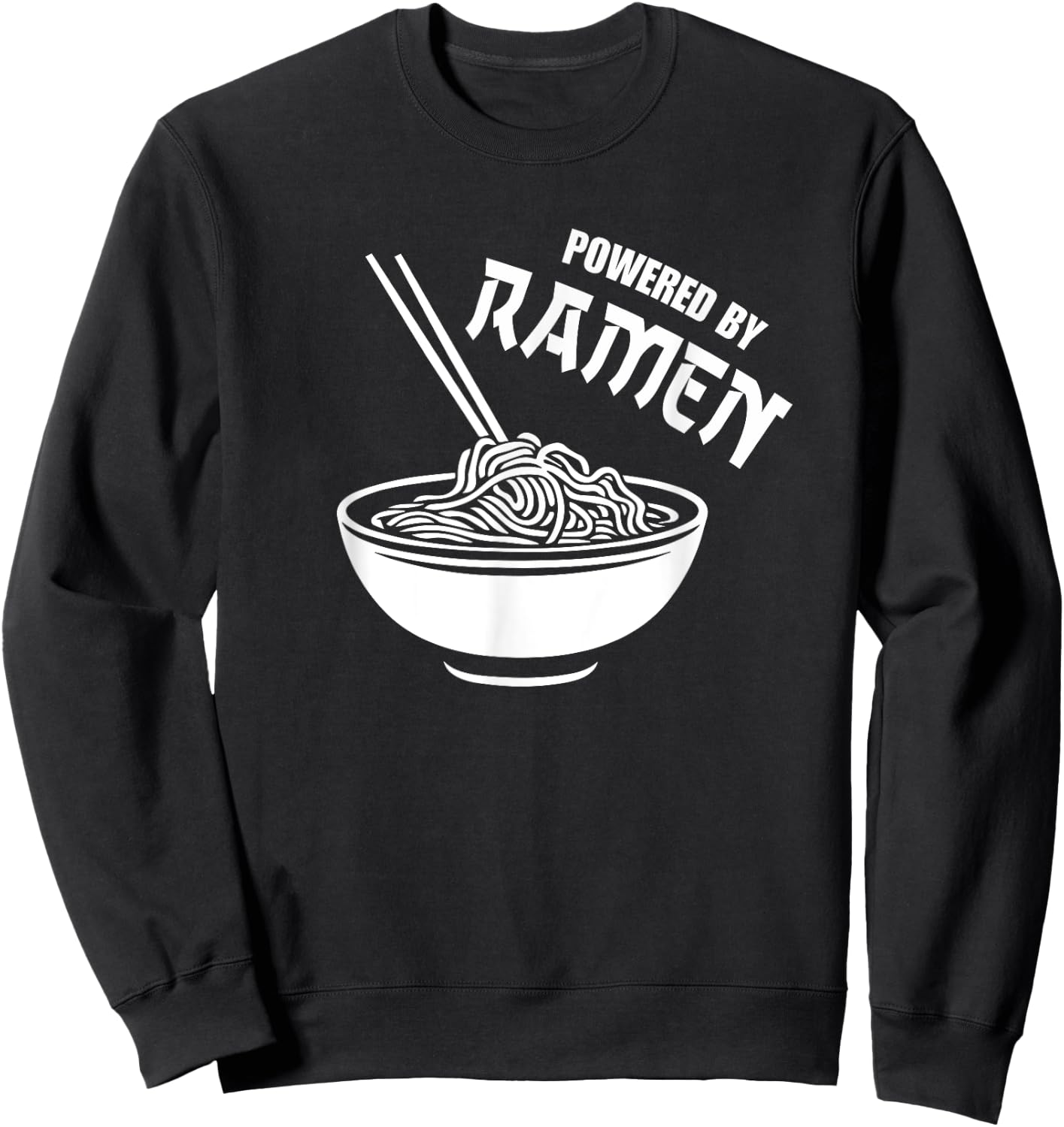 Vintage Powered By Ramen Sweatshirt - Sweatshirt | Black