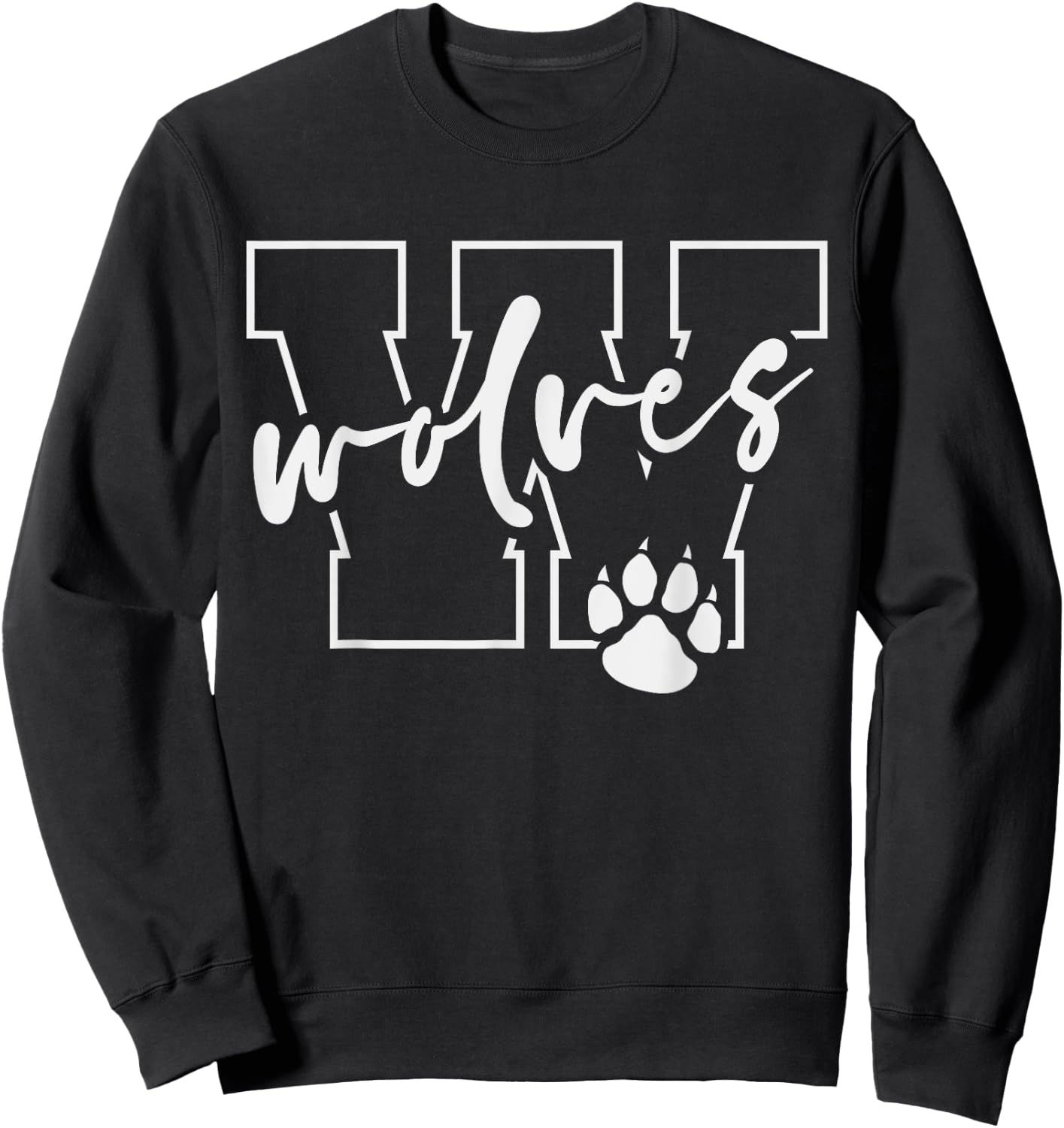 Wolves Mascot Wolves Baseball Wolves Basketball Football Sweatshirt - Sweatshirt | Black