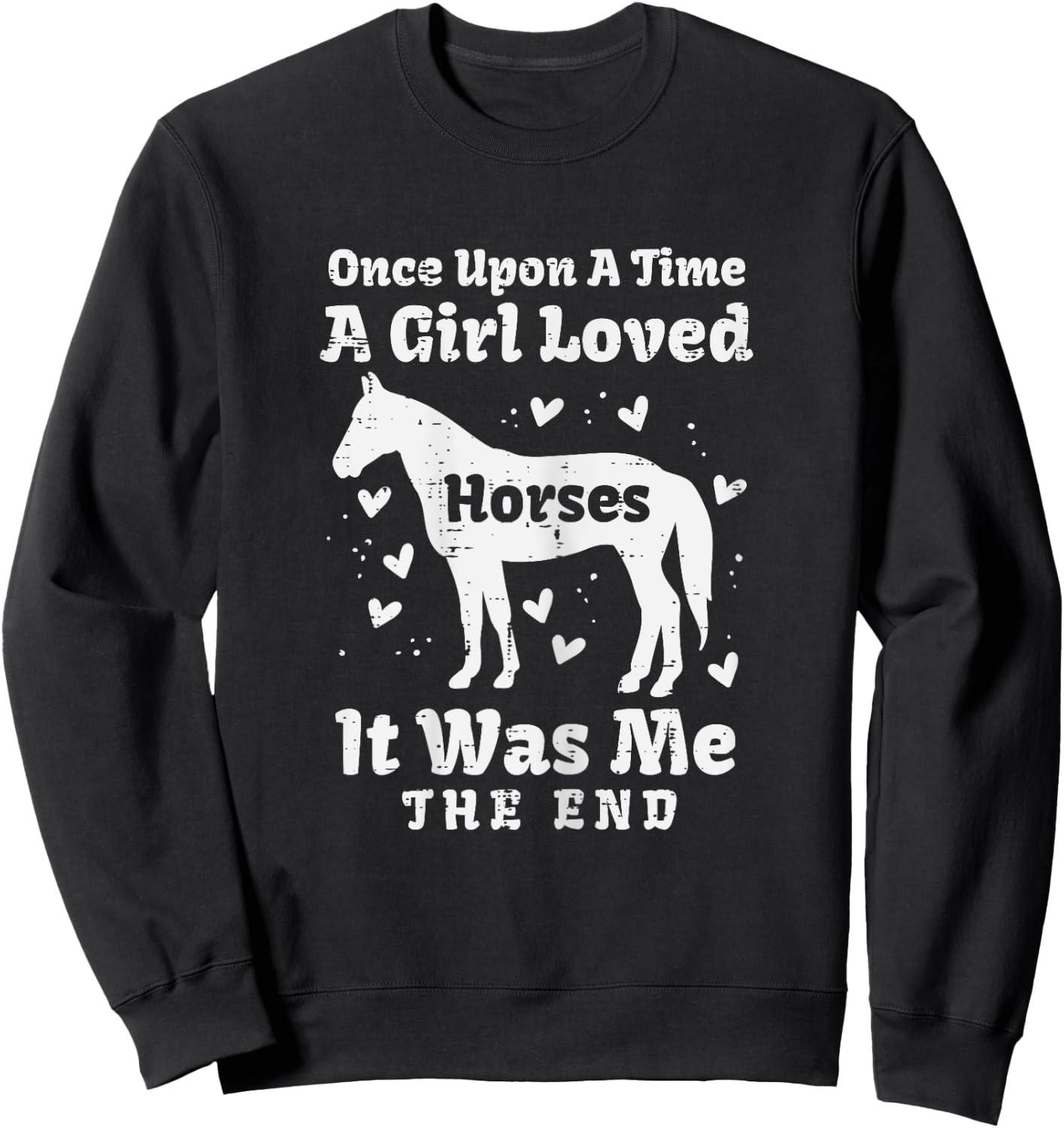 A Girl Loved Horses Horseback Riding Equestrian Girls Women Sweatshirt - Sweatshirt | Black