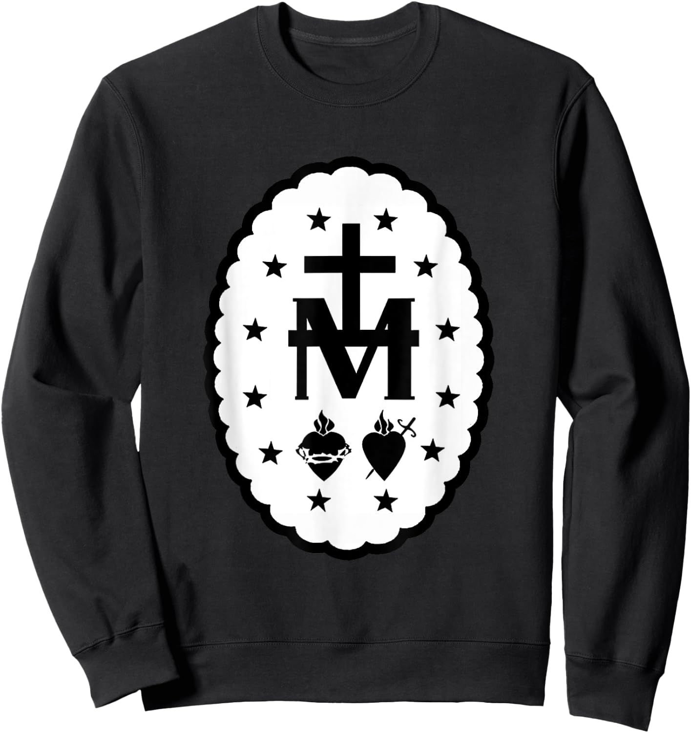 Immaculate Heart Of Mary Devotion Cross Symbol Sweatshirt - Sweatshirt | Black