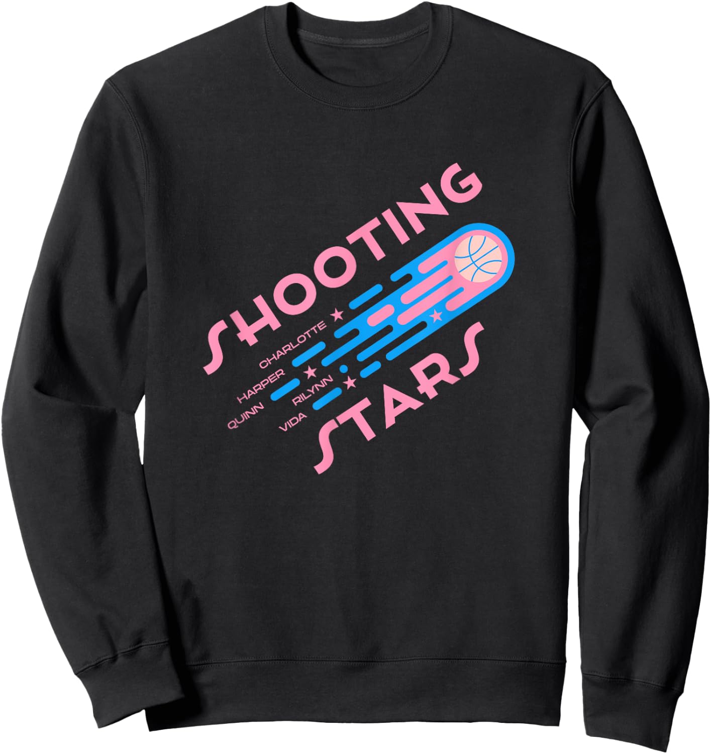 Shooting Stars Basketball Sweatshirt - Sweatshirt | Black