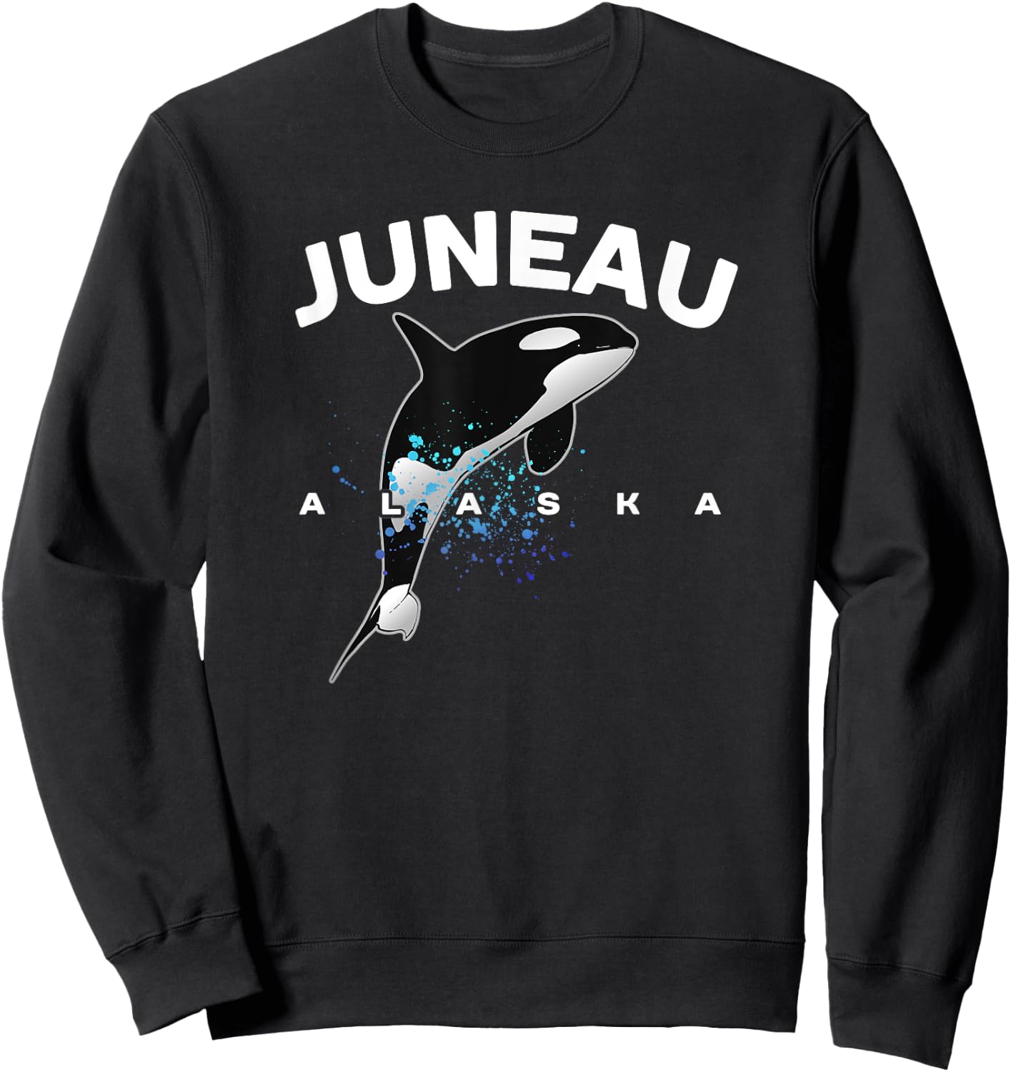 JUNEAU ALASKA Orca Killer Whale Watching Camping Vacation Sweatshirt - Sweatshirt | Black