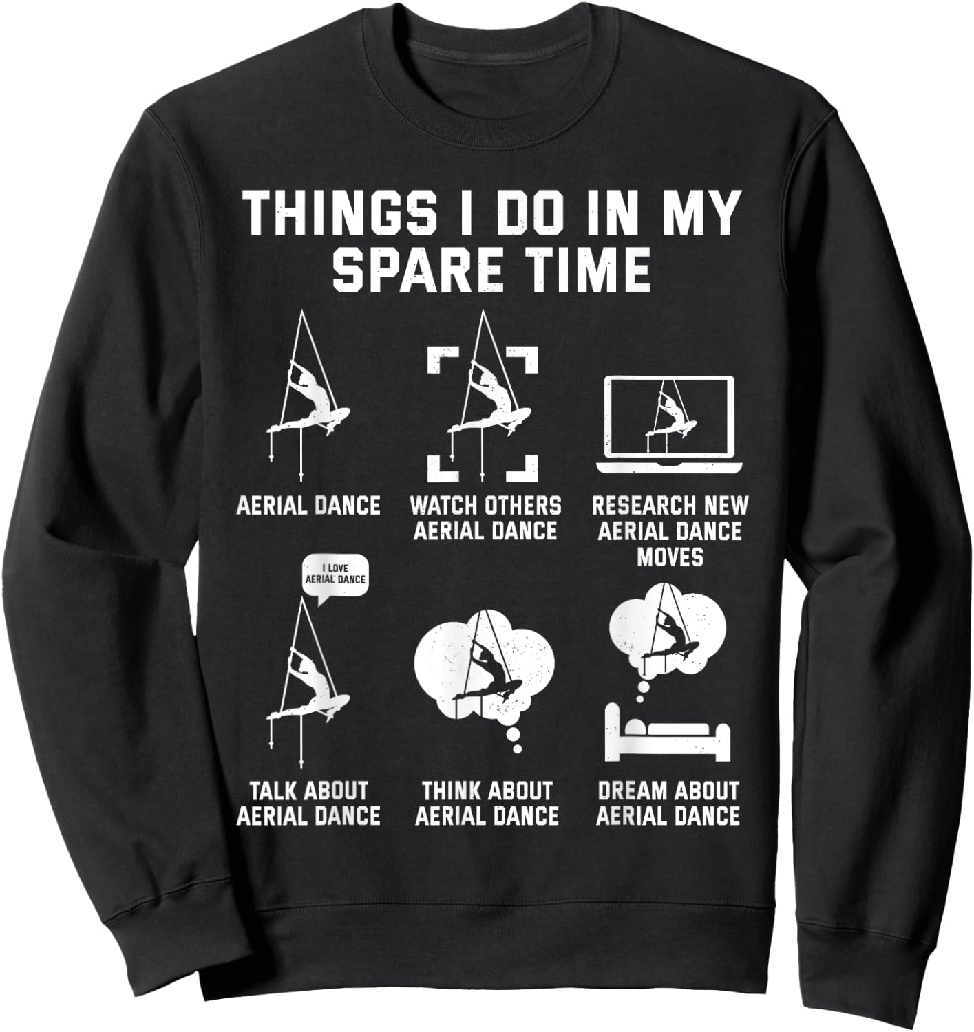 Aerialist Aerial Silks Acrobatics Air Yoga Sweatshirt - Sweatshirt | Black
