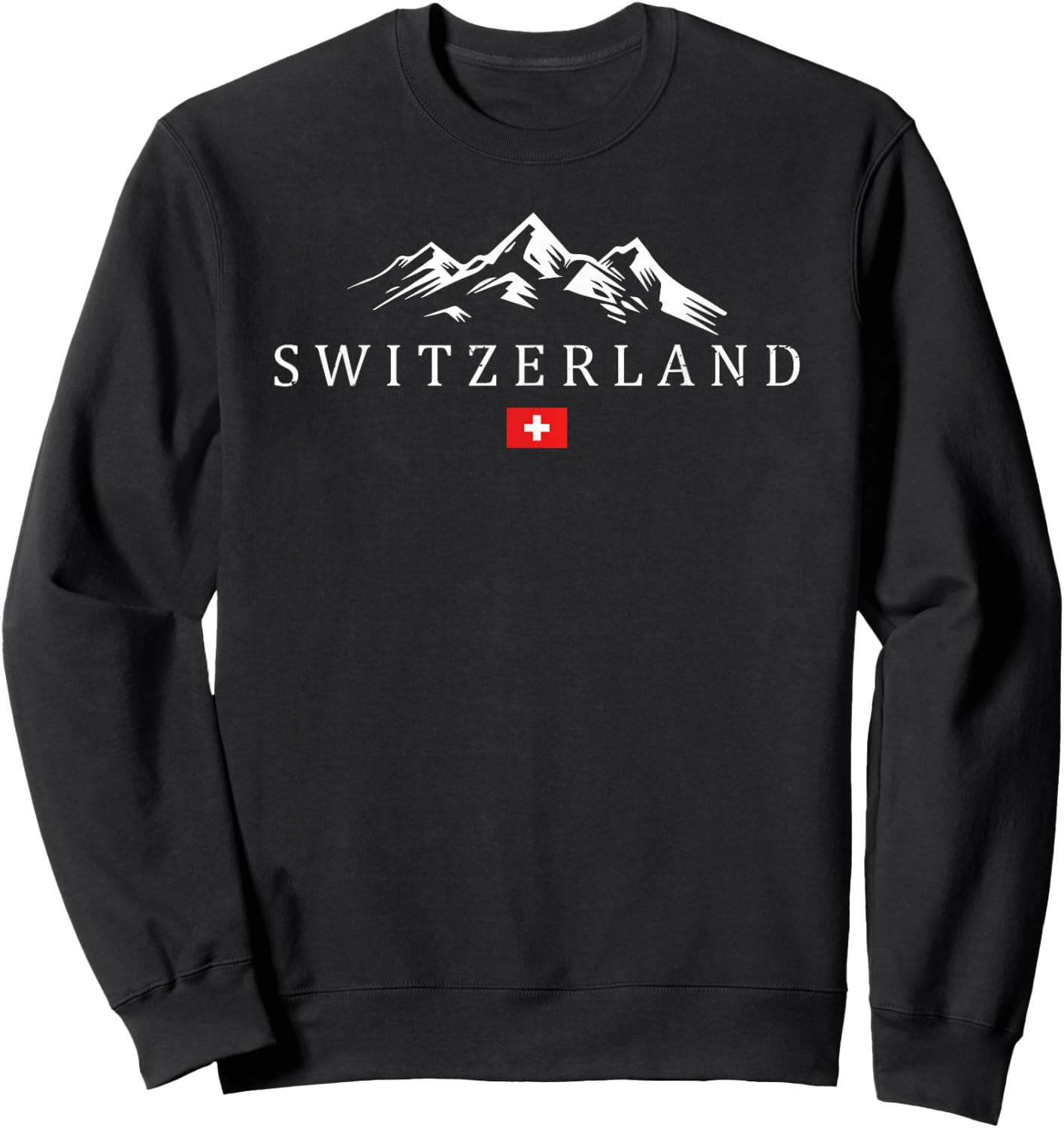 Vintage Switzerland Vacation | Switzerland Lover Sweatshirt - Sweatshirt | Black