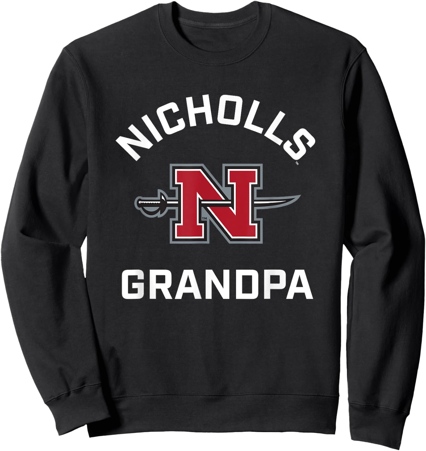 Nicholls State University Colonels Arched Grandpa Sweatshirt - Sweatshirt | Black