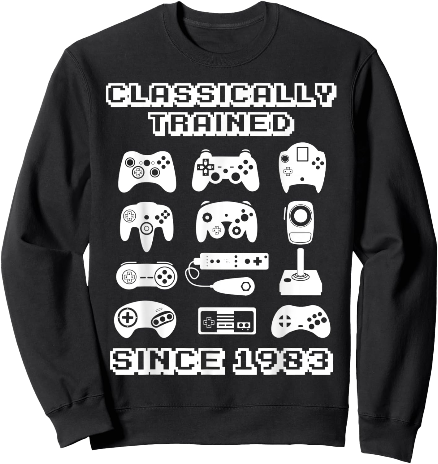 1983 Old School Video Game Theme Birthday Gift Men Women Sweatshirt - Sweatshirt | Black