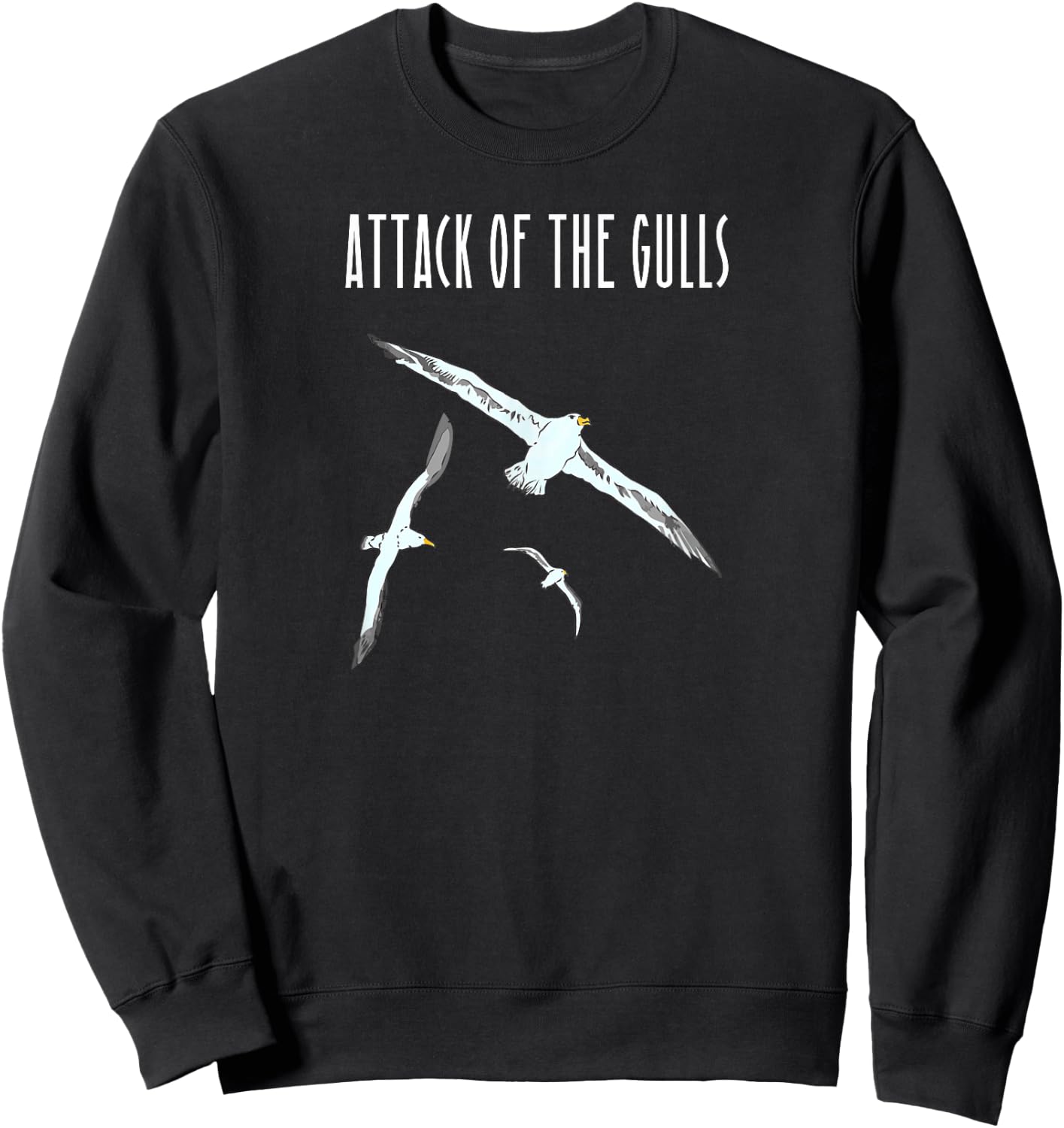 Funny Seagull Attack of the Gulls Meme Sweatshirt - Sweatshirt | Black