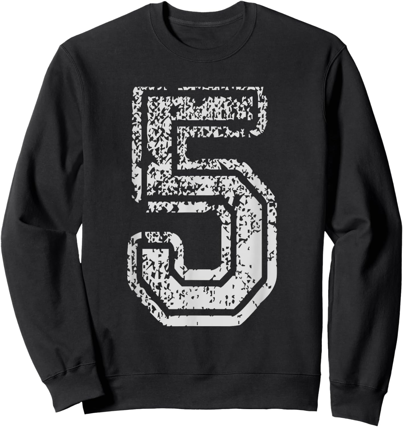Team Jersey Uniforms Number 5 Five School Sports Birthdays Sweatshirt - Sweatshirt | Black