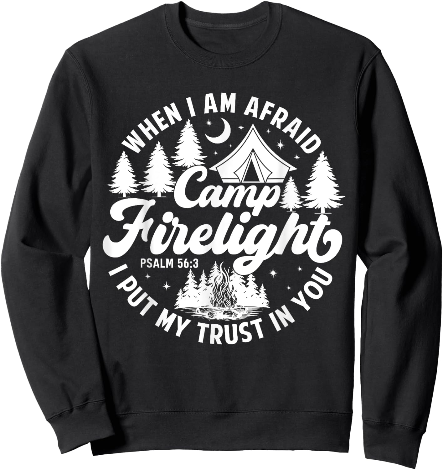 Camp Firelight Vacation Bible School Christian Summer Camp Sweatshirt - Sweatshirt | Black